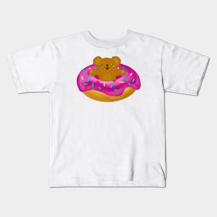 Donut Bear (pink icing) Kids T-Shirt